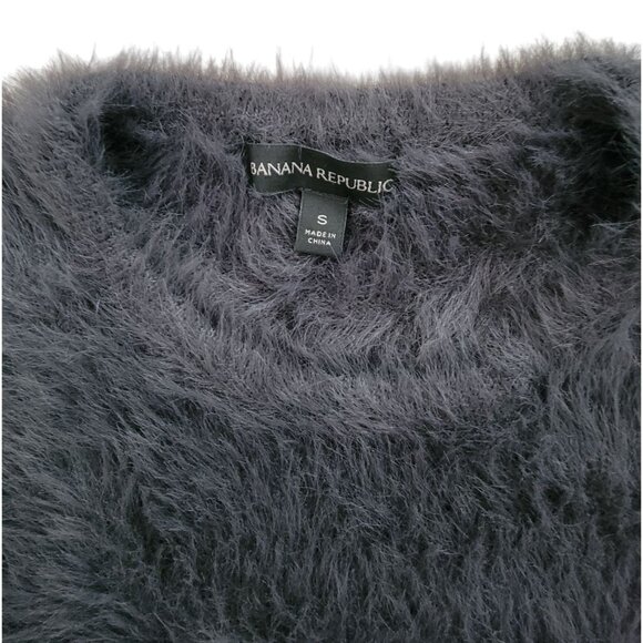 Banana Republic Gray Furry Fuzzy Pullover Sweater Women's S - Picture 6 of 8